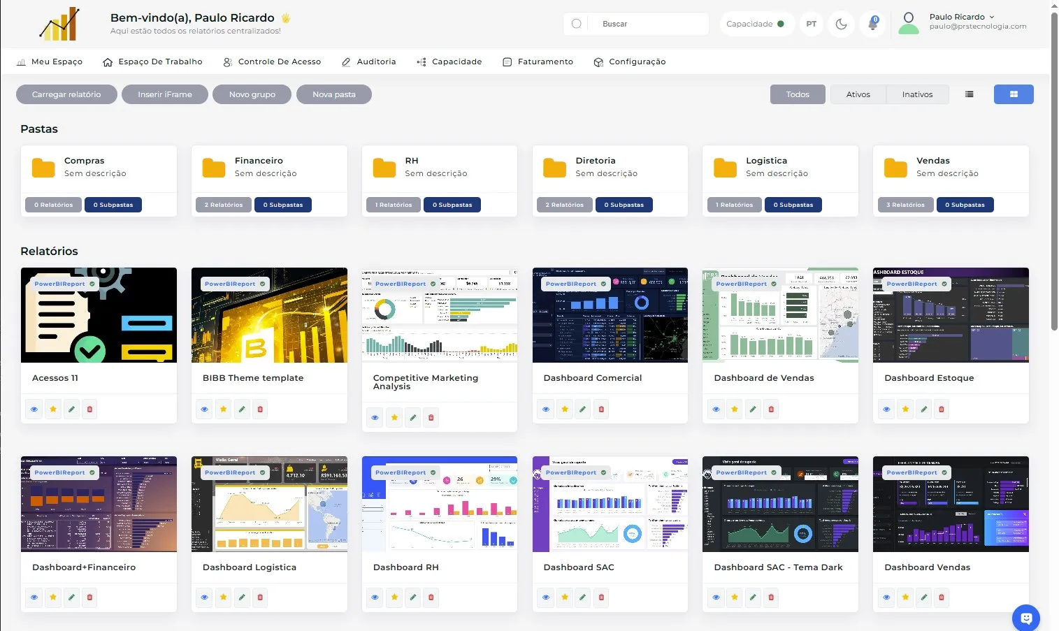 Dashboard Analítico Portal BI Embedded